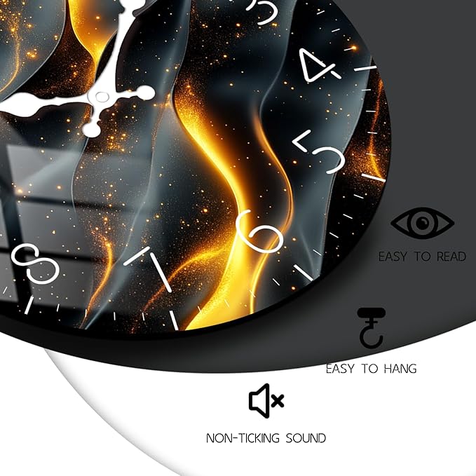 Modern Wooden Wall Clock for Office Decor 16 Inch Marble Design Clocks Battery Powered Wall-Clock for Living Room