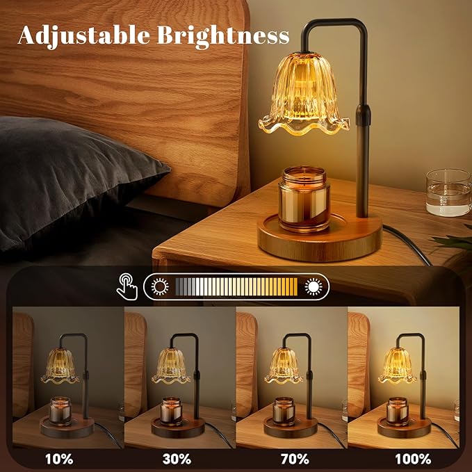 WarmEmbrace Candle Warmer Lamp with Timer Dimmer, Electric Candles Warmer Lamps for New Home Room Decor, Birthday Gifts for Women, Height-Adjustable Wax Melting Warmer Lamp for Jar Scented Candles