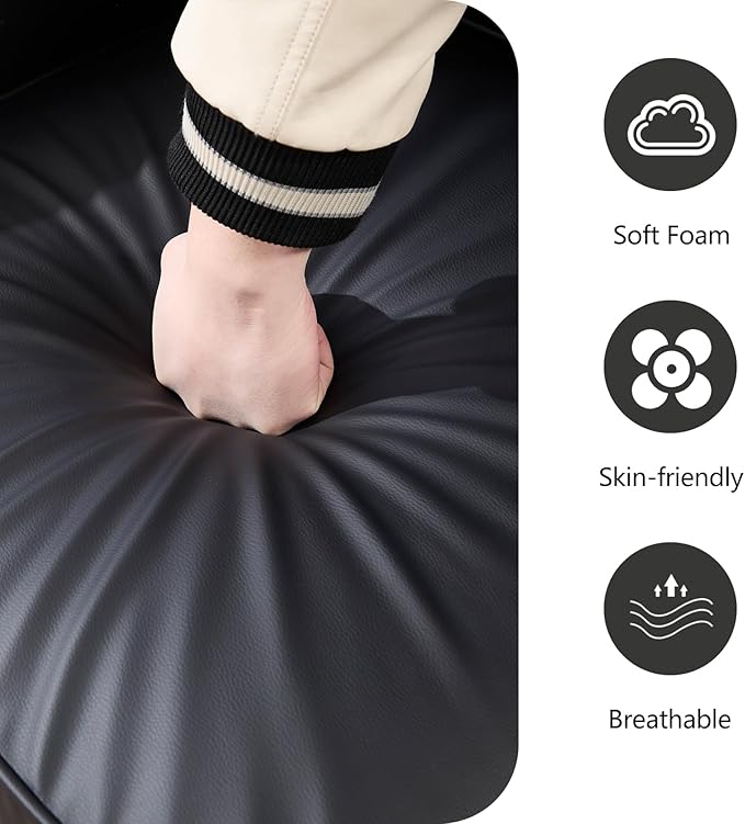 EBELLO Sectional Sofa Couch, L Shaped Couch Faux Leather with Reversible Chaise, Lounge Sofa for Living Room Apartment Small Space, Black