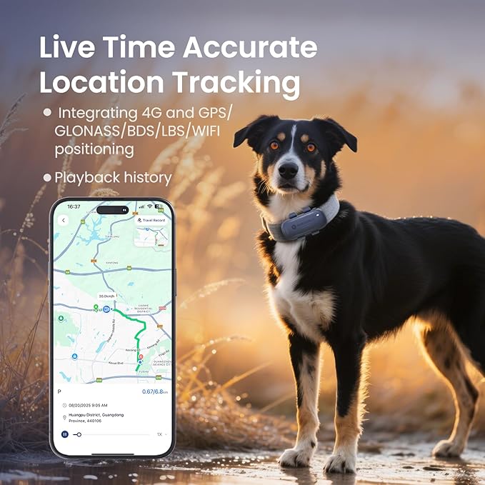 SEEWORLD Cat Tracker GPS Dog Pet Tracker with Real-Time Location Tracking | Virtual Fence | Location History | Health & Escape Alerts | Unlimited Range Waterproof Fits All Collars
