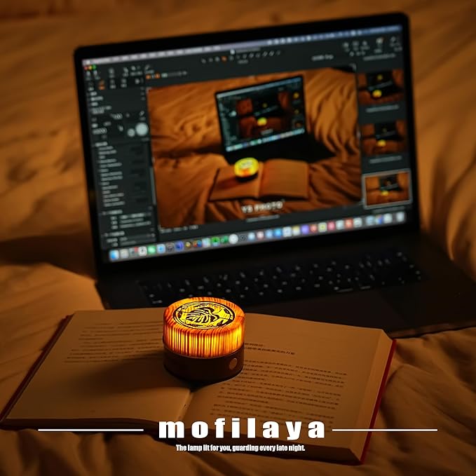 LED Night Light Bedside Mood Lamp Touch Wood Warm Light Festival Cordless Portable Table Lamp Restaurant Bedroom Bar Coffee Outdoor Camping Birthday Gifts for Women Mom Baby Kids (Short)