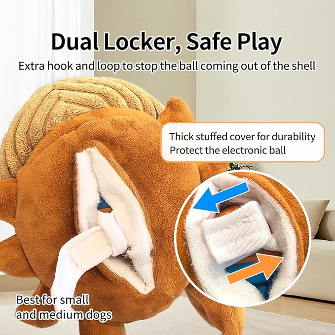 Interactive Dog Toys That Moves Active Ball for Dogs with Rechargeable Battery Self Moving Balls and Plush Cover for Small & Medium Dogs to Chase Barking Dog Toy Vibrates Toy SpidHerm