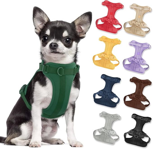 No Pull Lightweight Dog Harness: Adjustable Durable Breathable Mesh Pet Vest Harness with Soft & Comfortable Cushion, for Small Medium Large Dogs (XS, Pine Green)