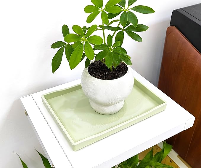 Small Green Mini Serving Tray (8.5 x 6.3 inch) for Serving Accessory, Spa, Coffee, Drinks, Wine, Tea, Bar, Party, Seasoning, Perfume or Display Use.