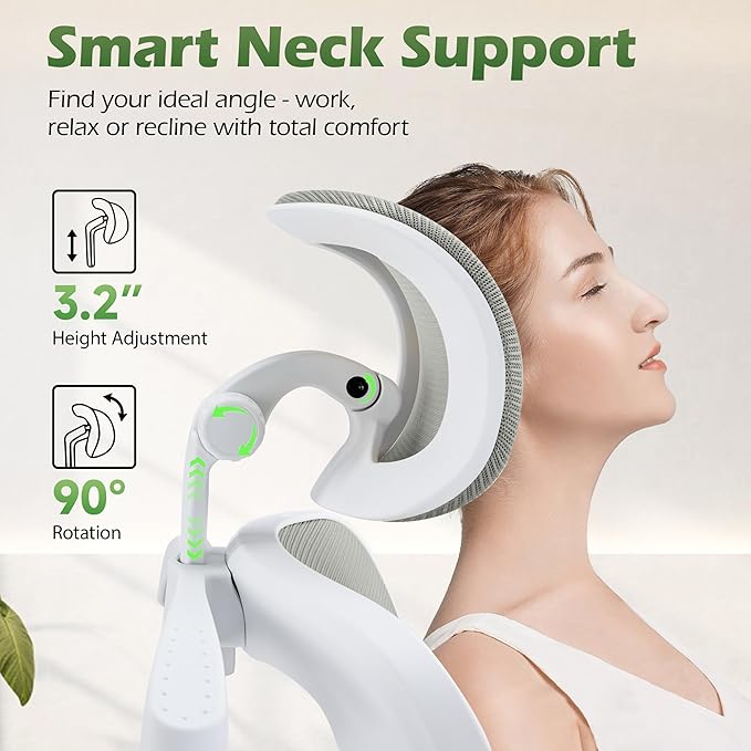 Office Chair Ergonomic Desk Chairs with Adjustable Lumbar Support& Headrest Hanger, High Back Breathable Mesh Chair with Wheels, Rolling Swivel Comfy Task Computer Chair for Home Work Gaming