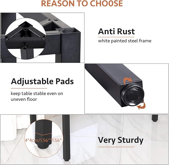 POPRUN Writing Computer Office Desk 59 Inch（60"x 30"） Home Office Wooden Writing Study Desk Table, Large Solid Wood Desk, Modern Simple Sturdy Laptop Study Table, Walnut - Solid Tabletop Made of MDF