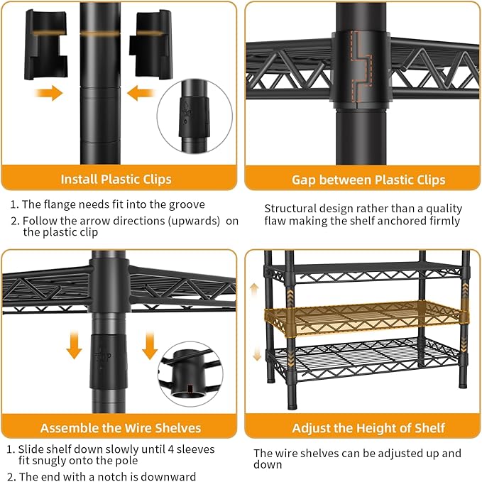 Heavy Duty Clothes Rack Rolling Garment Rack,3 Tier Adjustable Wire Shelving Clothing Racks for Hanging Clothes with Hanger Rod&Side Hooks,Freestanding Wardrobe Storage Rack Metal Portable Closet