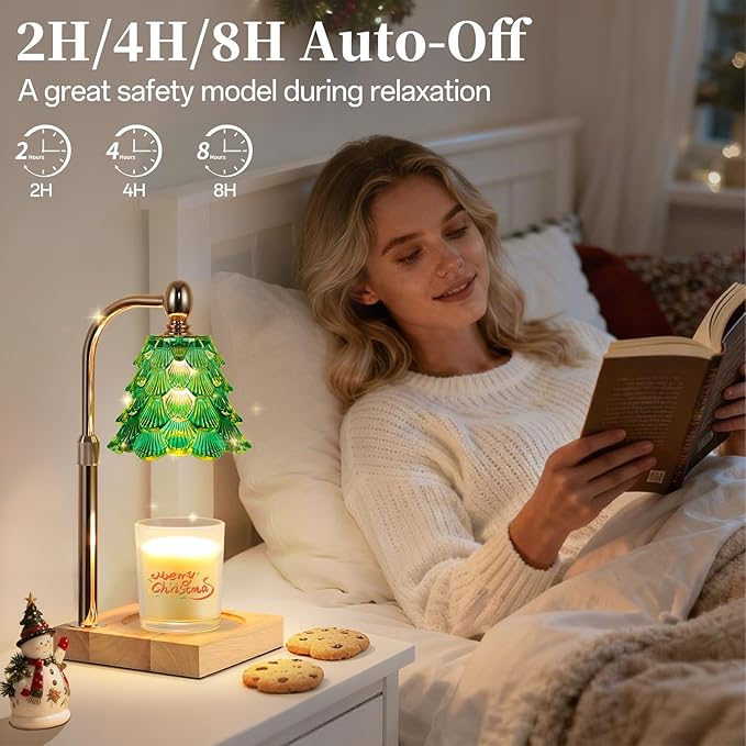 Candle Warmer Lamp with Timer Dimmer Adjustable Height, Candle Warmer with 2 Bulbs for Jar Candles, Home Decor, Birthday Gifts for Women