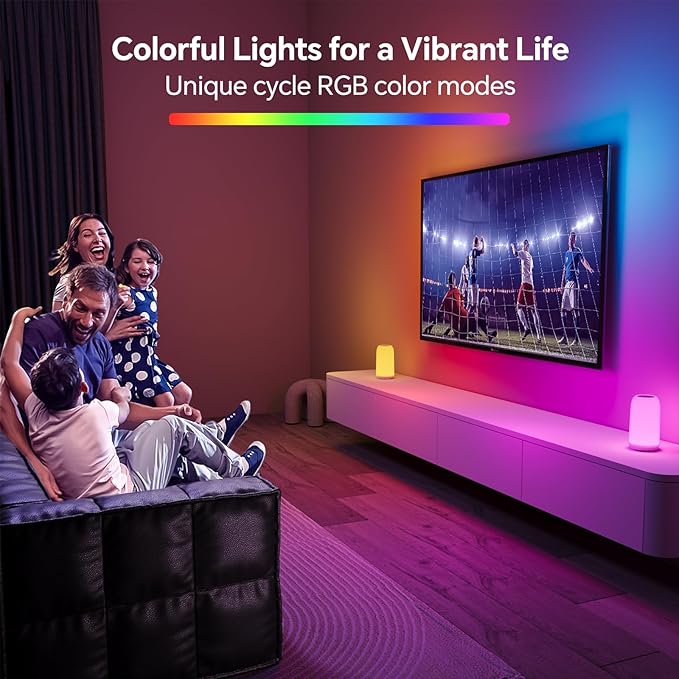 Cordless Table Lamps Rechargeable, Touch Lamp for Bedroom [Sleek Design & RGB Mode] 4-Level Brightness Small Bedside Lamp, LED Lamp Multi-Color Smart Nightstand Light for Living Room Home Gifts
