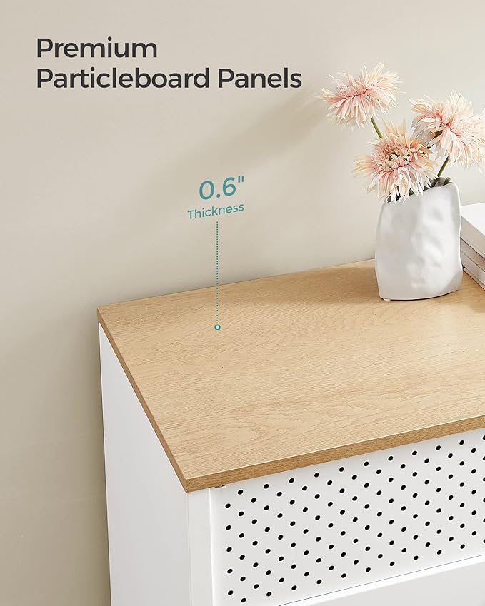 SONGMICS Set of 2 Storage Cabinets, Metal Cabinet, Sideboard with 2 Doors, 15.7 x 31.5 x 29.9 Inches, Magnetic Closure, Adjustable Shelf, Steel Frame, Natural Beige and White ULSC791W01