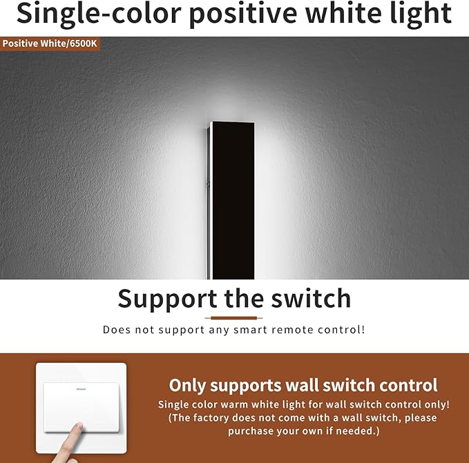 2 Pack 23.6inch Long Outdoor Led Wall Lights, IP65 Waterproof Black Outside Porch Lights, 6000K Cold White, 24W, Modern Exterior Wall Sconces Lighting for Garage, Patio, House, Garden