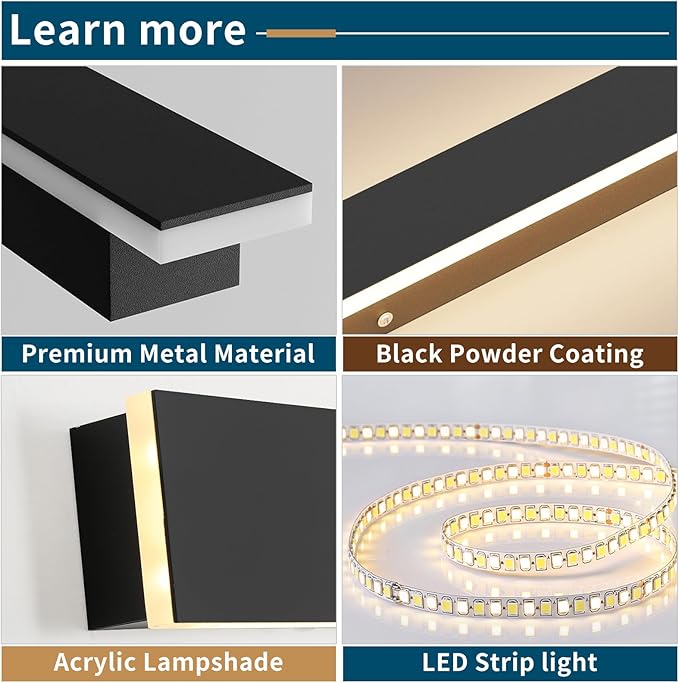 2 Pack 31.4inch Modern Exterior Wall Lights, 3000K Warm White, Outdoor Wall Mount Linear Sconces, 31W, IP65 Waterproof Minimalist Strip Led Lighting for House, Porch, Garage, Garden