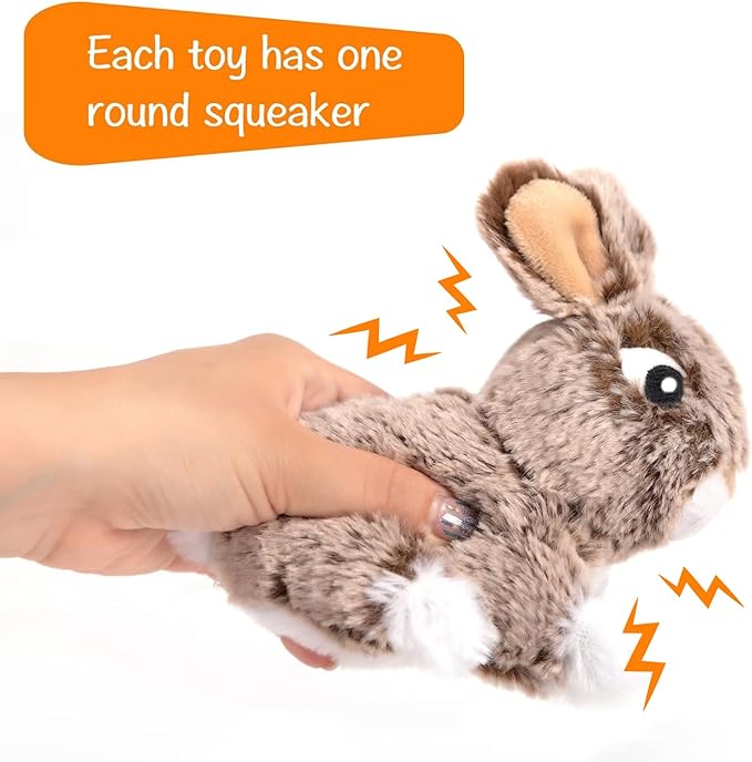 Hollypet Hide and Seek Squeaky Dog Toy, Designed Interactive Puzzle Plush Stuffed Puppy Toy, Rabbit and Carrot
