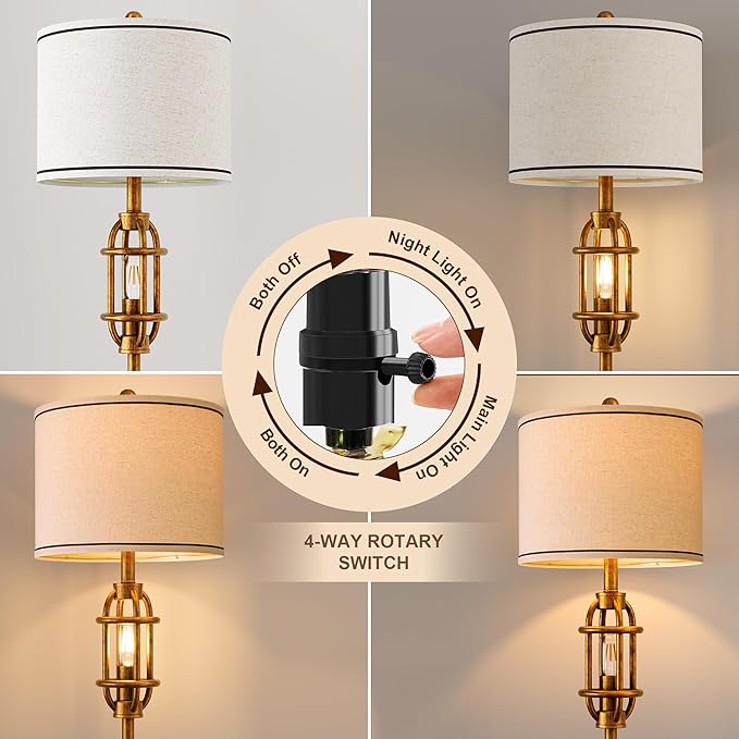 62.5" Floor Lamp for Living Room Industrial Gold Standing Tall Lamps for Bedroom Mid Century Modern Corner Floor Lamps for Office Nursery Reading Light Room Lamp, Bulbs Included