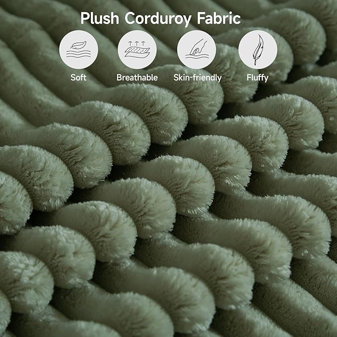 ONBRILL 110" Modular Sectional Sofa, L Shaped Couch 4 Seater with Sleeper Chaise, Sectional Couch with Deep Seat,Upholstered Corduroy Cloud Couches for Living Room,Bedroom,No Assembly Required,Green