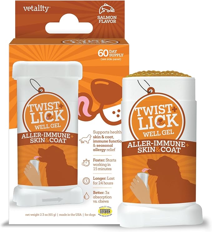 Twist + Lick Well Gel Aller-Immune and Skin and Coat Supplement 2.3 oz