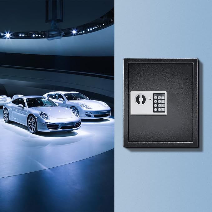 KYODOLED Electronic 60-Key Cabinet Wall-Mounted Digital Key Safe, Key Lock Box, Large Security Key Box for Keys Holder, Heavy-Duty Combination Lock Storage Box, 14.3'' X 12'' X3.94'' (Black, 60 Keys)