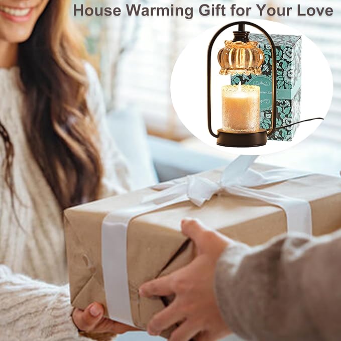 Candle Warmer Lamp, Electric Candle Warmer Light with Timer Dimmer Wax Melt Warmer for Bedroom Living Room Home Decor Birthday Christmas Gifts for Women Mom