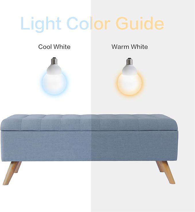 HomePop Modern Storage Bench, Blue Large