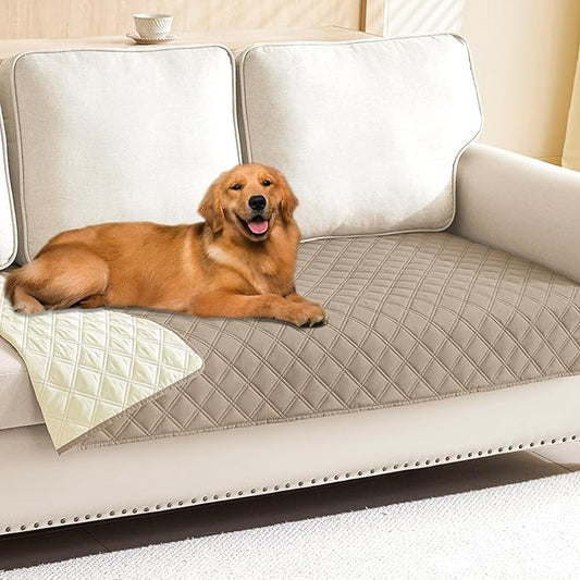 Smiry Waterproof Dog Blanket, Reversible Dog Bed Cover Pet Blanket, Soft Pet Couch Covers for Sofa Washable, Bed Couch Sofa Furniture Protector for Puppy Cat Kids (30"x80", Taupe/Beige)