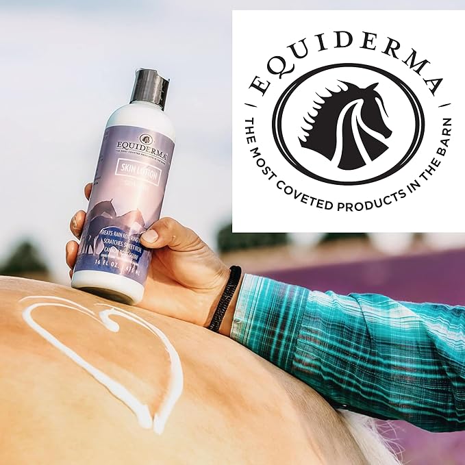 EQUIDERMA (2 Pack) Horse Skin Lotion with 10‑Count Pet Faves Pet Wipes – Gentle Soothing Relief for Cannon Bone, Mane & Tail Irritation, Dry Skin & Scabs