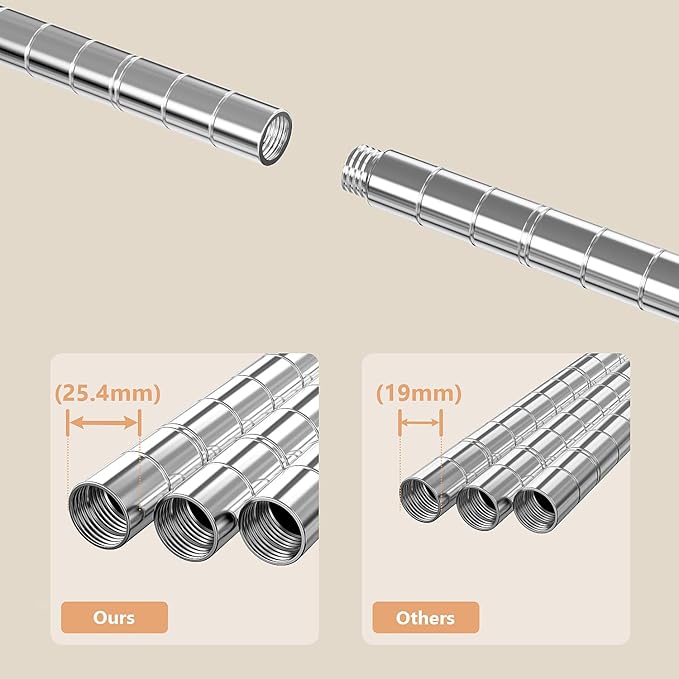 Heavy Duty Rolling Garment Rack 3 Tiers Adjustable Wire Shelving Clothes Rack with Rods and Side Hooks,Storage Closet Clothing Rack with Wheels Chrome 17.7" D x 47.2" W x 83.6" H