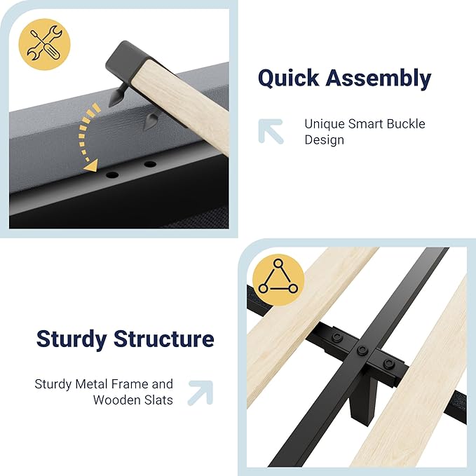 Allewie Full Size Velvet Bed Frame with 3 Storage Drawers, Upholstered Platform Bed with Wingback Storage Headboard and USB Ports, No Box Spring Needed, Easy Assembly, Grey