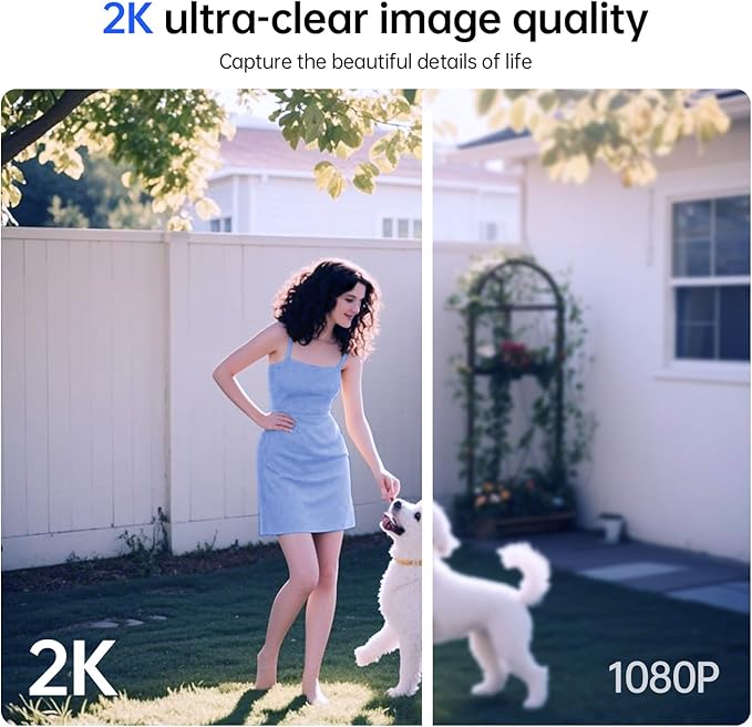 KKB 4G LTE Cellular Security Camera Built-in SIM Card, 2K No WiFi Security Cameras Indoor with PIR Motion Detection, Wireless Outdoor Battery Camera Without Internet, Color Night Vision, 2 Way Audio
