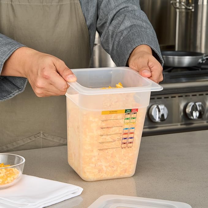 Restaurantware Food Storage Container 1 Pack of 6.8 x 6.2 x 7.8 Inches Plastic Stackable Storage Box White Reusable Label Container Dishwasher Safe For Restaurants And Kitchens