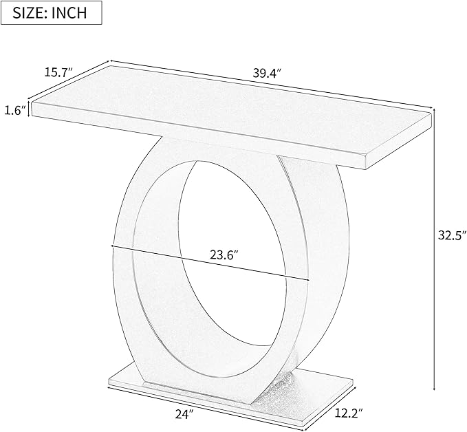 Modern Accent Table 39.4-Inch Wooden Entryway Console Table with Egg-Shaped Base for Living Room Bedroom Hallway Furniture, Beige