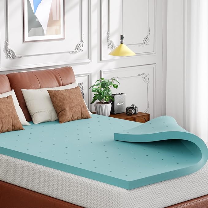 FDW | 5" Full Mattress + 2" Cooling Mattress Topper | Gel Memory Foam | Medium Firm Feel | White | with Washable Cover for Cool Sleep and Pressure Relief | Bed in a Box, CertiPUR-US Certified