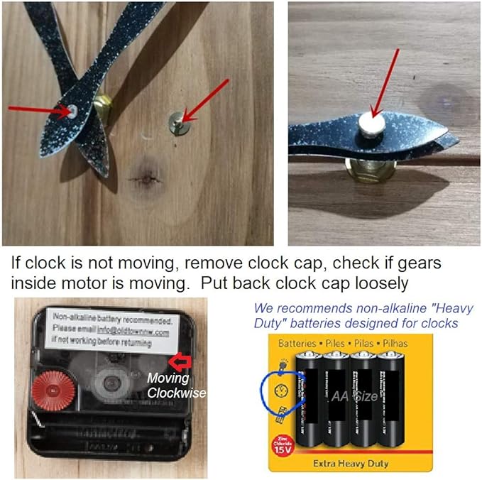 Oldtown Farmhouse Metal & Solid Wood Noiseless Wall Clock (Whitewash, 18-inch)