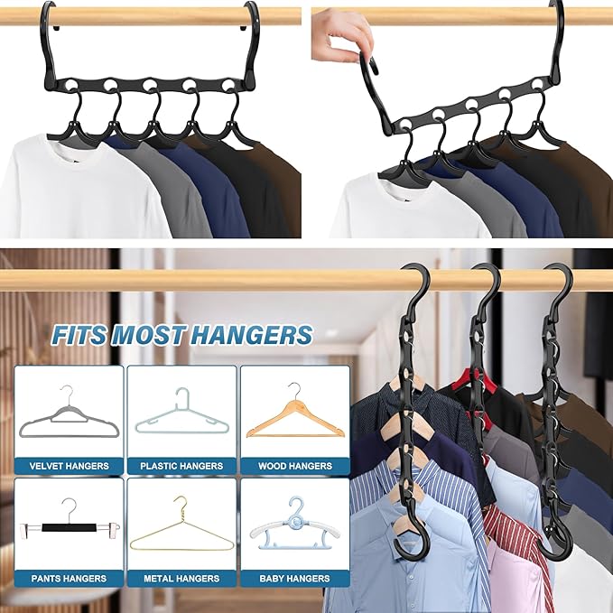 36 Pack Hangers Space Saving Magic Plastic Hanger Organizer Shirt Space Saving Hangers, Multi Space Saver Clothes Hangers for Closet Organizers Storage College Dorm Room Essentials