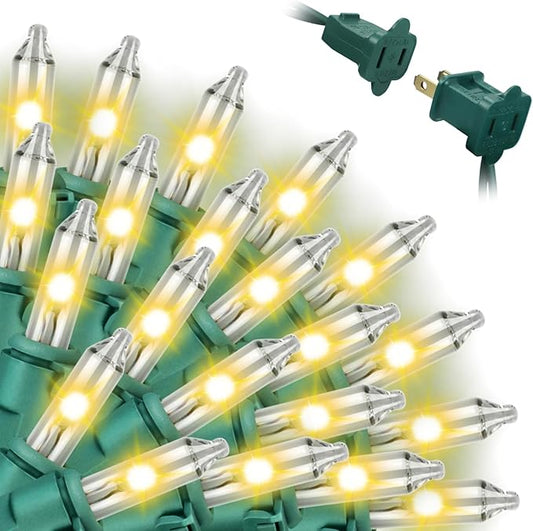 LED Christmas StringLights 20FT 100 Count, Mini Waterproof Christma String Lights, Warm White Mini LED Lights Plug in, Outdoor Christmas Lights for House, Tree Lights for Patio Garden Porch