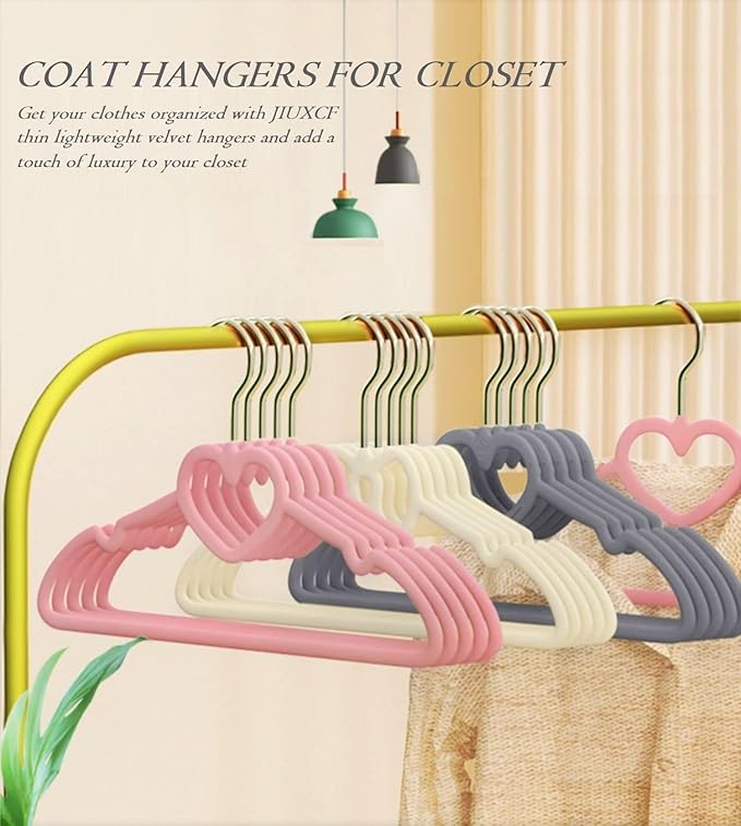 Velvet Hangers 20 Pack, 16" Non Slip Adult Hangers, Slim Clothes Hanger with 360 Degree Swivel Hook - Durable & Cute for Coats, Shirts, Dress (Mix Color)