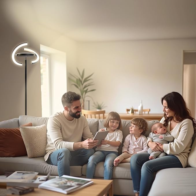 Floor Lamps for Living Room, Stepless Dimmable & Dimmable LED Floor Lamp,Modern Rotatable Reading Standing Lamp with Remote &Touch Control Tall Lamp for Bedroom Office