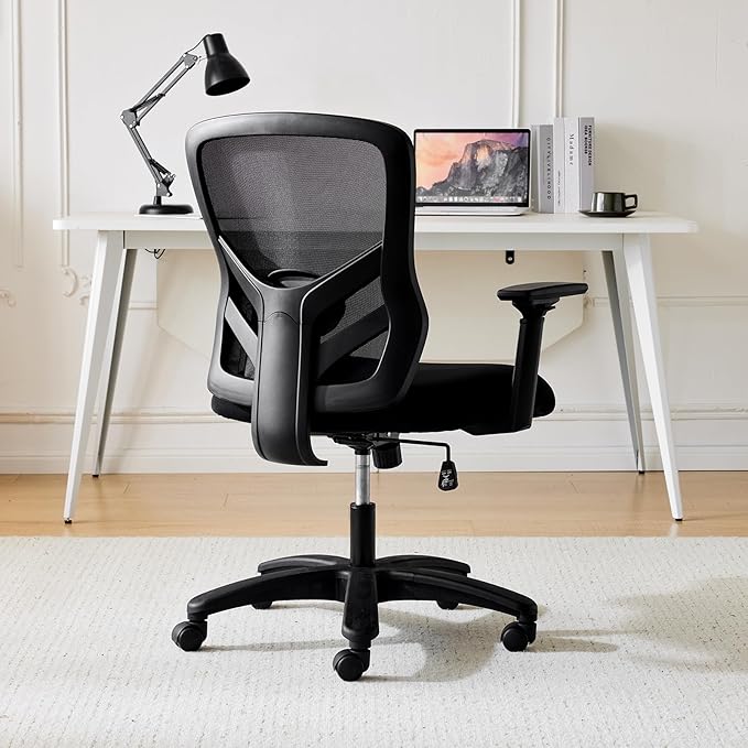 YFO Big and Tall Office Chair 500LBS - Computer Desk Chair with Adjustable Lumbar Support, Heavy Duty Ergonomic Mesh with 360 Rotation 4D Arm and Extra Wide Comfty Seat, Quiet Wheels for Adults
