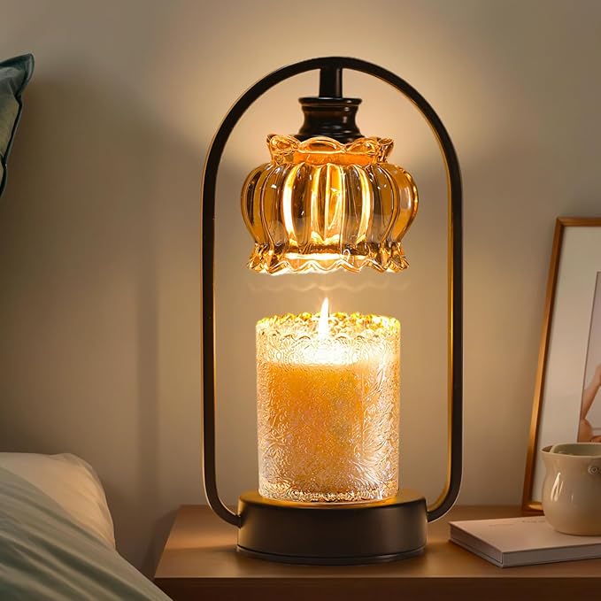 Candle Warmer Lamp, Electric Candle Warmer Light with Timer Dimmer Wax Melt Warmer for Bedroom Living Room Home Decor Birthday Christmas Gifts for Women Mom