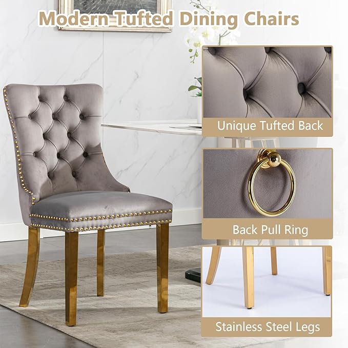 Goujxcy Faux Marble Dining Table Set for 6, Modern 7-Piece Dining Table Set with 6 Velvet Upholstered Chairs, 70" Large Long Faux Marble Kitchen Dining Room Table and Chairs with Stainless Steel Legs