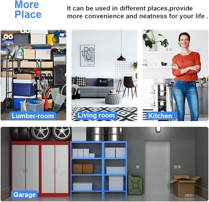 BestOffice | 6-Tier Wire Storage Shelves with Wheels | 18x48x77 | Black | Adjustable Racks | Heavy-Duty Metal Shelf, Holds Upto 600 lbs | No-Tool Assembly | Ideal for Home & Garage Shelving