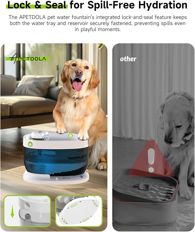 Wireless Dog Water Fountain with 40 Filter,Battery Operated Dog Water Dispenser with Motion Sensor, 237 oz/ 7L Cordless Fountain Water Bowl for Large Dogs Cat(Replacement Filter for 10 Months)