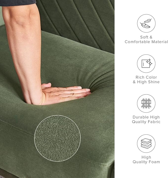 mopio 76.4" Futon Sofa Bed, Couch, Loveseat, Sleeper Sofa, Mid Century Modern Futon Couch, Sofa Cama, Couches for Living Room (Olive Green Premium Velvet)