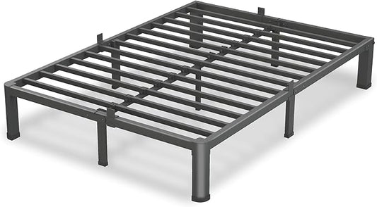 7 Inch Queen Bed Frame, 3500Lbs Heavy Duty Metal Platform with Round Corner Legs Mattress Slide Stopper, Steel Slat Support No Box Spring Needed, Noise Free, Non-Slip, Easy Assembly