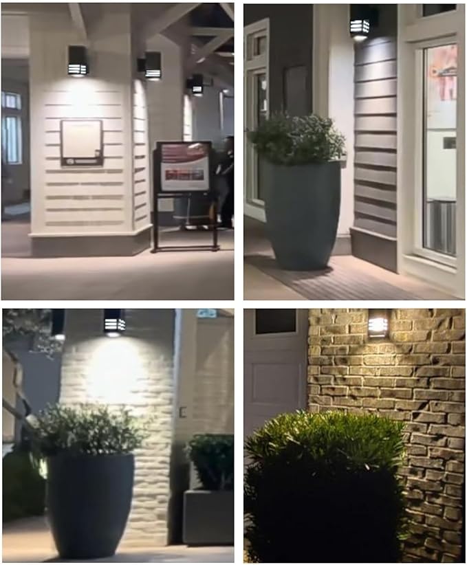 Outdoor Wall Lamp, Exterior Light Fixture - ETL Listed, Aluminum Anti-Rust Waterproof Wall Mount Rectangular Design – 1-Direction Up/Down Wall Lantern for Porch, Garage, Doorway or Patio