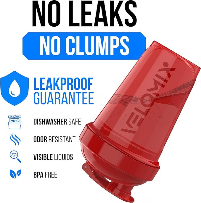 VELOMIX -6 PACK- 20 OZ Protein Shaker Bottles for Protein Mixes, Shaker Cups for Protein Shakes, Small Shaker Bottle Pack, Shaker Cup, Shakers for protein Shakes (Midnight Clay - 6 Pack)