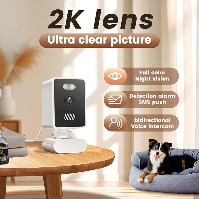 Indoor Security Camera for Baby Monitor,1080P Home Security Camera w/ 2-Way Audio,Motion Detection,Cloud & SD Card Storage,Night Vision(2.4G WiFi Connection)