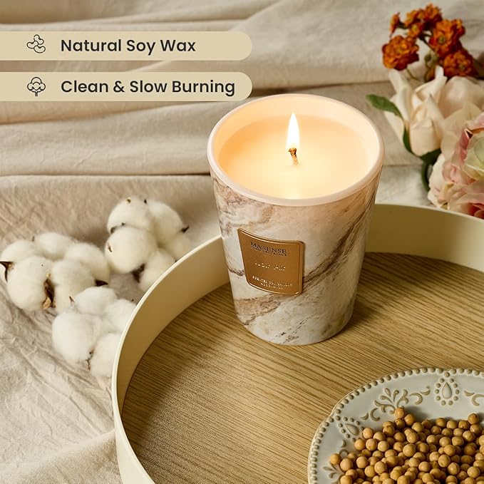 M&SENSE Noir Air Scented Soy Candle, 3 Wick Highly Scented 14.1 Oz 80H, Aromatherapy Christmas Gift for Women and Men