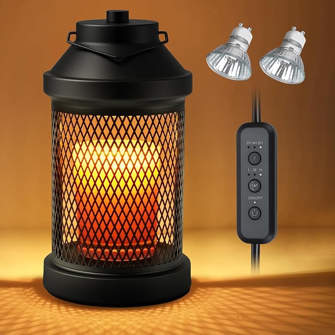 Candle Warmer Lamp - Electric Candle Jars Warmer with Timer & Dimming Function, Wax Melt Warmer for Home Fragrance and Home Décor, Bedside Lamp, Gifts for Women Mom (Grid, 2 Bulbs Included)