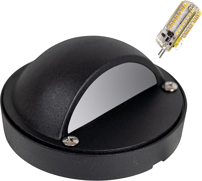 Outdoor Deck Lights Aluminum Stair Lights - LED Step Lights Low Voltage Landscape Lights, Aluminum Stairway Lighting, Outdoor Fence lights, Paver Lights, Hardscape Lighting with LED Bulb (3.13" Wide)