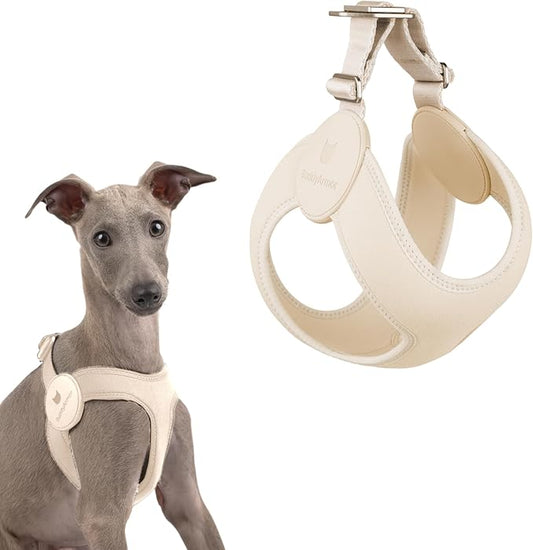 Ultra Comfortable Dog Harness Adjustable Soft Dog Vest, Alloy Buckle Closure Lightweight Stretchy Puppy Harness Step in for Small Sized Dogs Walking Training (Linen, XL 21.7-23.6")